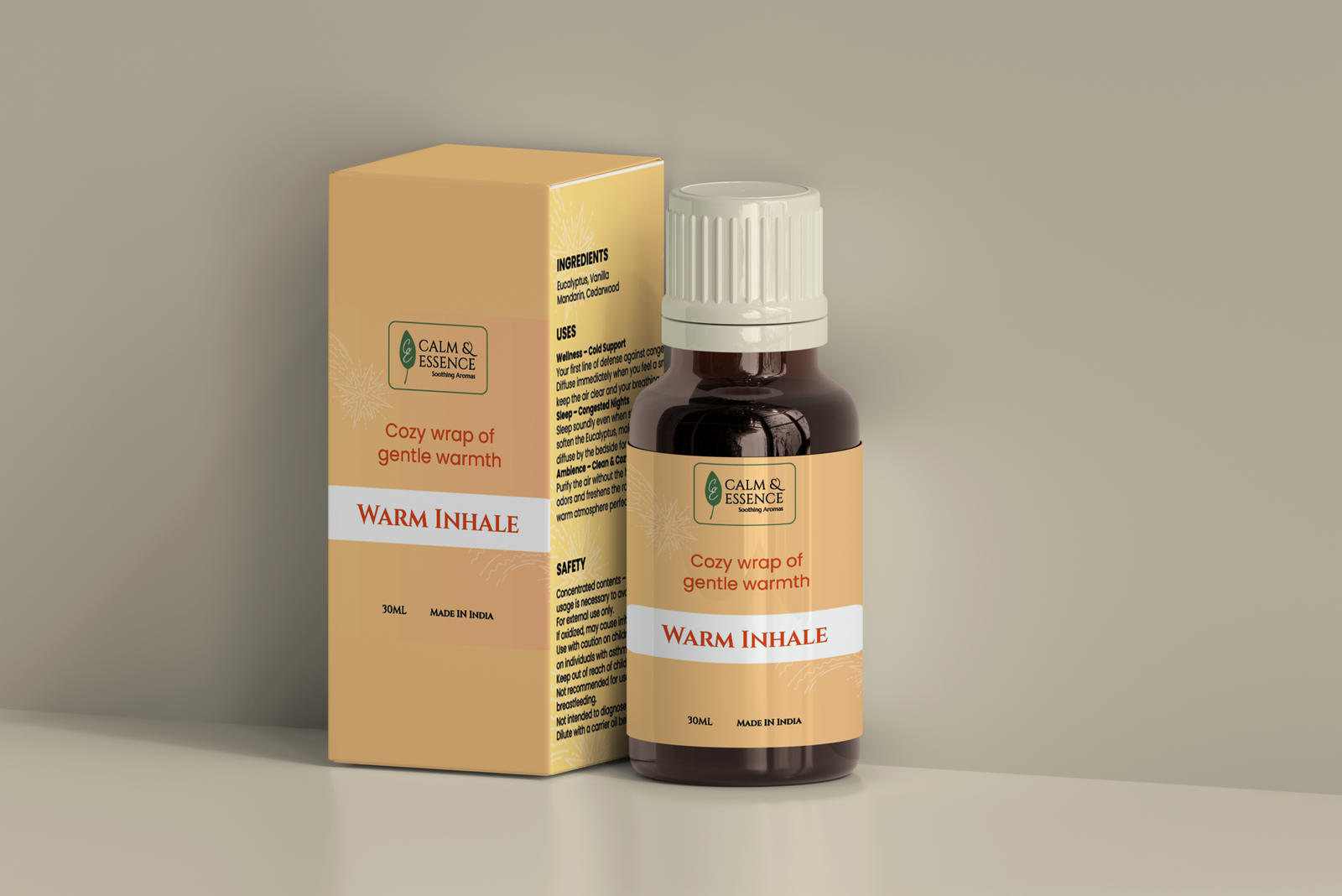 breathe-deep-luxury-packaging Premium yellow packaging for Breathe Deep comforting aromatherapy.